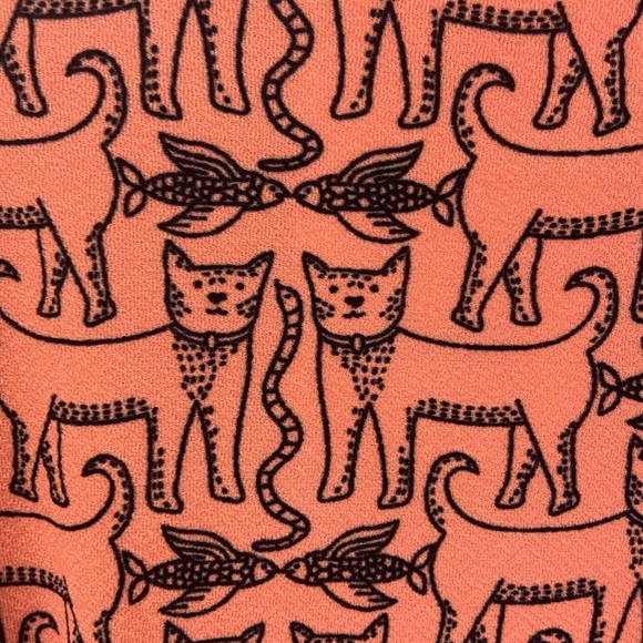 Compania Fantastica Dress NWT Cats Fish M ModCloth Novelty Print Fit and Flare - Picture 7 of 13